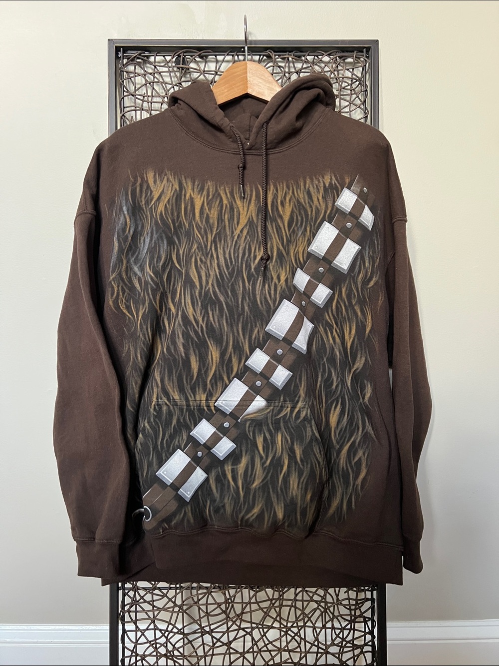 Chewbacca Adult Hoodie Disney Parks Star Wars Gildan Brown Front Back Unisex XL